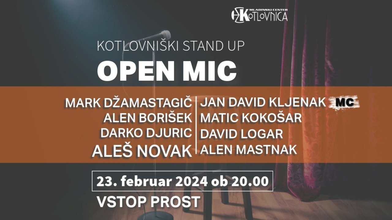 Kotlovniški stand up: Open mic